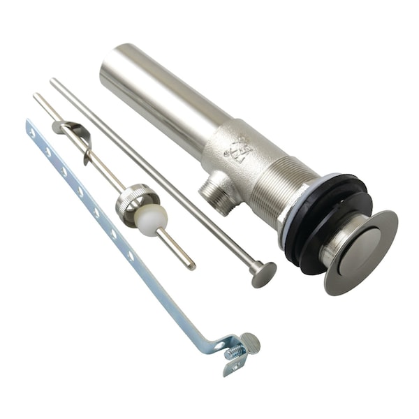 Brass PopUp Drain with Overflow, 22 Gauge, Brushed Nickel